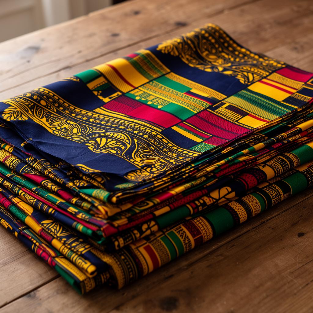 Hand-printed African Ankara textile